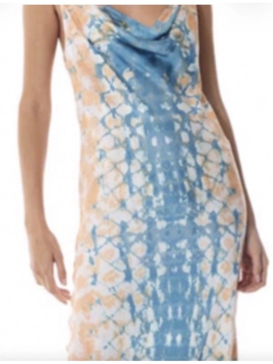 Young Fabulous & Broke Dresses & Skirts - NWT, S Young Fabulous & Broke, Tie-Dye Bodycon Midi Dress in Teal, Rust & White